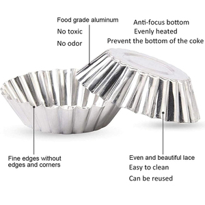 แม่พิมพ์อลูมิเนียมสำหรับทำคัพเค้กทาร์ตไข่เครื่องมืออบขนมแบบไม่ติดแม่พิมพ์ - Product Image 3
