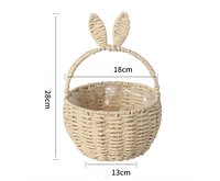 Bobai Jiaxiang panier de fleurs de Pâques fait à la main paniers de rangement en forme d'oreilles de lapin mignon panier cadeau avec conception tissée à la main