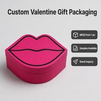 Op maat gemaakte lipvormige chocolade geschenkdoos magenta karton tweedelig voor Valentijnsgeschenken groothandel rechtstreeks van de fabriek voor detailhandel