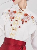 Ensemble de danse Nayil Nine Heavens, Hanfu chinois, jupe à volants, chemise brodée à col montant, style ancien Hanfu