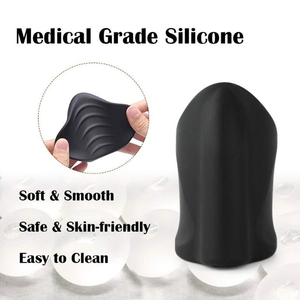 Masturbateur en silicone de qualité médicale noir, prix d'usine, stimulateur de pénis, entraîneur, 10 fréquences de vibration, 100% étanche pour hommes - Product Image 6