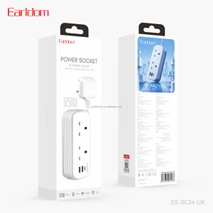 ปลั๊กพ่วงอังกฤษ Earldom 3250w พร้อมเต้ารับ 2 ช่อง +1PD+2USB สายยาว 145 ซม. สำหรับใช้ในครัวเรือน รุ่น ES-SC34 - Product Image 6