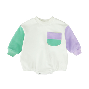 Romper de Manga Larga para Bebés y Niños Pequeños, Tela Francesa, Estilo Boutique, con Contraste de Color - Product Image 2
