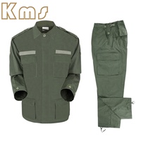 Uniforme Tactique de Sécurité Professionnel Vert de Haute Qualité Personnalisé en Usine KMS BDU pour Sports de Plein Air