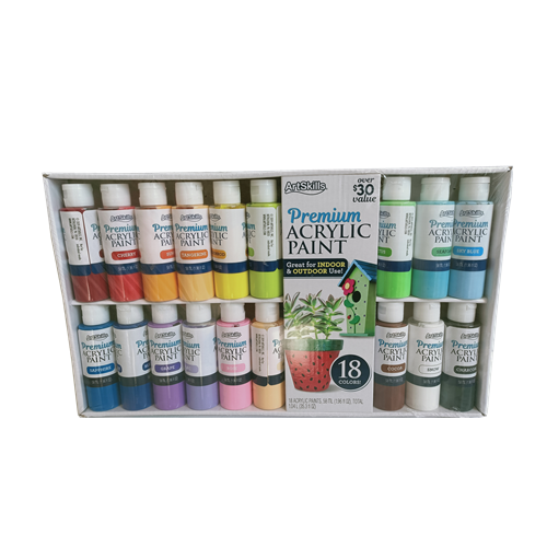 Paquete de botellas personalizadas, pintura acrílica no tóxica, pinturas acrílicas profesionales, 18 colores, 58ml