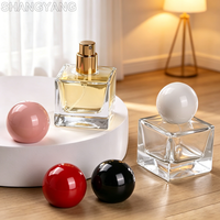 Huile de parfum de marque de créateur, flacon de parfum de luxe 50 ml, bouchon carré, impression de logo, boîte d'emballage, 100 pièces