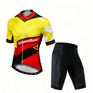 Custom Logo Sublimation Print Sun Block <b>Cooling</b> Mesh Layer Full Zip Breathable Bicycle short sleeve top + <b>padded</b> bottom set - Product Image 1