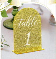 Numéros de table Bling en or de 1 à 20 pouces, numéros de table de mariage en acrylique de 5x7 pouces, supports de cartes de place et de numéros de table pour fêtes, 20 pièces