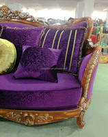Juego de Sofás de Madera Antiguos y de Terciopelo Morado de Arabia Saudita OE-FASHION / Sofá de Madera Turco / Sofá de Madera Egipcio
