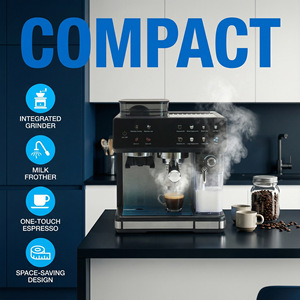 Machine à café à pression de 20 bars, entièrement automatique, machine à café italienne à vapeur, moulin à café à 20 niveaux - Product Image 5