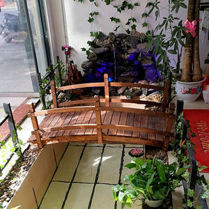 <span class=keywords><strong>Pont</strong></span> de <span class=keywords><strong>jardin</strong></span> en bois carbonisé avec double balustrade - Passerelle décorative extérieure pour bassin de <span class=keywords><strong>jardin</strong></span> et aménagement paysager - Product Image 3