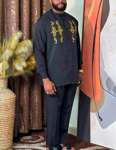 2025 ropa larga africana para hombre, traje <span class=keywords><strong>de</strong></span> poliéster para hombre, Tops, camisa, pantalones, conjunto <span class=keywords><strong>de</strong></span> 2 piezas, vestidos <span class=keywords><strong>de</strong></span> boda africanos <span class=keywords><strong>de</strong></span> poliéster <span class=keywords><strong>de</strong></span> talla grande 4XL - Product Image 5