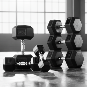 Équipement d'exercice personnalisé de haute qualité, haltères confortables pour la musculation, haltères hexagonaux en caoutchouc pour la musculation à domicile - Product Image 1