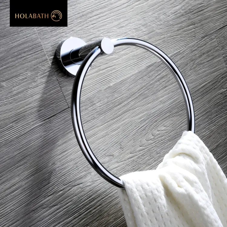 Anel de toalha de mão de níquel escovado, suporte redondo de aço inoxidável para toalha de banho, para banheiro