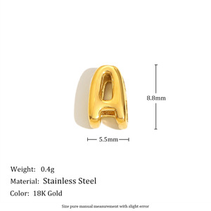 Ciondoli Personalizzabili a Bolla con Iniziali Lettere Maiuscole in Acciaio Inossidabile PVD Oro 18K Bicolore, 26 Alfabeti Iniziali per Bracciali e Collane Fai da Te - Product Image 3