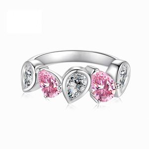 Anillos de Joyería Dylam Edgy S925 de Plata, Sin Níquel, Sin Plomo, Chapados en Rodio, con Forma de Gota de Agua, con Circonita Cúbica 5A, para Uso Diario - Product Image 1