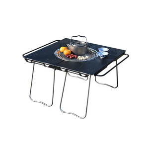 WZ-01 Outdoor <b>Fire</b> <b>Pit</b> <b>Table</b> With Grill And Tea Kettle For Patio Barbecue Wood Burning Black Stove - Product Image 1