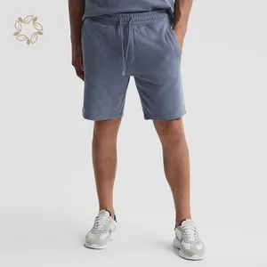 bamboo cotton terry shorts eco friendly jogger short sustainable garment dye jersey shorts for men