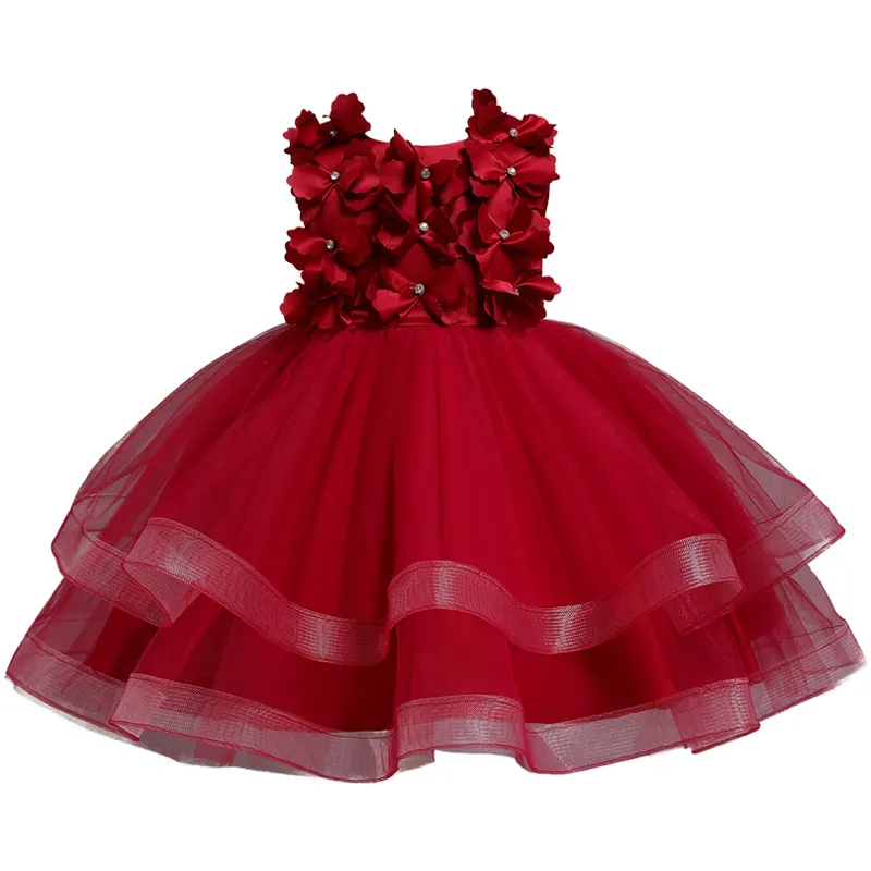 Robe de princesse pour filles, en fil pom poms, tenue de performance, nouvelle collection 2021