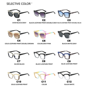 เคดัน สแควร์ คัลเลอร์ บล็อค UV400 แว่นกันแดดโพลาไรซ์สำหรับผู้หญิงแฟชั่นป้องกันแสงแดดสไตล์สตรีทเทรนด์ยุโรปอเมริกันระดับไฮเอนด์ - Product Image 4