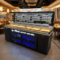 Refrigerador comercial de 1.8 metros con termostato mecánico de una sola temperatura para mostrador de condimentos de hot pot de autoservicio