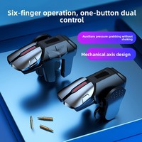 Manette de jeu sans fil à six doigts G21 avec boutons mécaniques d'assistance, version TikTok, compatible avec les téléphones Android