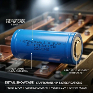 Batería de Iones de Litio Recargable de 32700 6000mAh 3.2V, Batería Cilíndrica de 19.2Wh para Herramientas Eléctricas y Robótica - Product Image 3