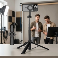 Soporte de Teléfono Móvil OEM de Fábrica, Giratorio 360 Grados, Control Remoto Inalámbrico, Trípode Desmontable para Escritorio, Compatible con iPhone