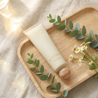 Nouvelle Tendance Tubes Souples en Plastique PCR pour Masques Faciaux, Texture Bambou, Bouchon à Vis, Impression par Transfert d'Eau, Soins de la Peau, Conformité REACH