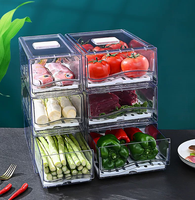 Tiroir de tri des aliments de cuisine en PET transparent, organisateur de bac de réfrigérateur, boîte de rangement pour réfrigérateur