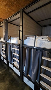 Cápsulas de Hostal con Estructura de Madera y Acero, 6 Camas, con Cajones Debajo de la Cama, Cápsula para Dormir, Madera y Acero - Product Image 5