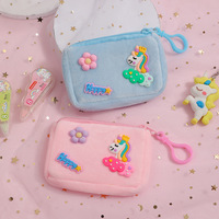 En gros Sanrioed Peluche Porte-Monnaie Dessin Animé Mignon Chat En Peluche Carte Sac Rose Argent Sac Sac De Rangement
