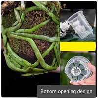 Pot Bunga Plastik Transparan Resin, Pot Anggrek Multi Lubang, Pot Tanam Bernapas, Pot Bunga Transparan untuk Tanaman