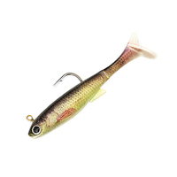 OEM 12g Leurre souple en PVC non imprimé, à hameçon simple 3D, queue en T, bionique, pour la pêche au bar et au marlin en lac et en rivière