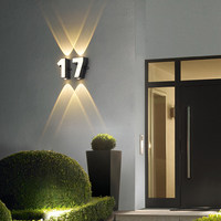 Applique murale extérieure en aluminium LED étanche, style chiffres et lettres, pour cafés, hôtels, extérieurs de bâtiments, enseignes de magasins et de rues