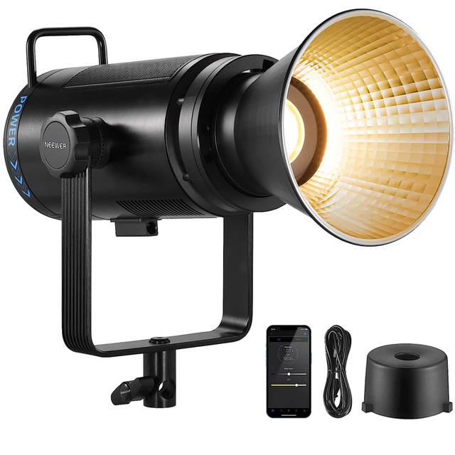 NEEWER CB200B 210W LED Video Light All Metal Bi Color COB Continuous Output Lighting for Video Recording