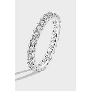 S925ピュアシルバープラチナメッキ女性用リングセットフルサークルパリファッション女神ダイヤモンドシミュレーション気質グループリング - Product Image 1