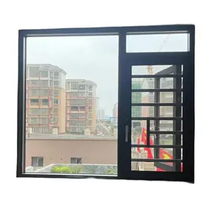 Inffiny Top Window Manufacturer Double Glazed Tempered Glass Black Louver Shutter Casement Windows