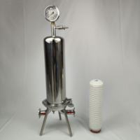 Filter Mikro Berpori Baja Tahan Karat Kelas Makanan, Saringan Kartrid Baja Tahan Karat, Elemen Filter Air, Mikrofilter