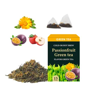 ชาผลไม้ออร์แกนิกชาสมุนไพรคาเฟอีนจากธรรมชาติชาเขียวเสาวรส