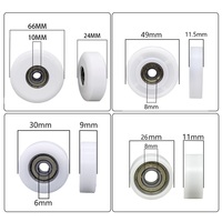 Roulettes de porte coulissante d'usine, roues plates en nylon blanc avec roulement 608