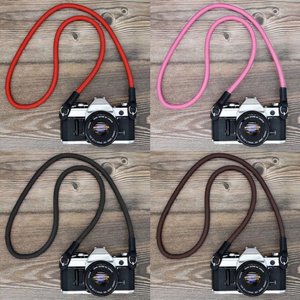 Camera Strap Round Paracord Neck Strap For Mirrorless Dslr Camera Modern Style Red - Product Image 3