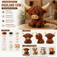 Nouveau Kit d'Artisanat Transfrontalier de Petits Monstres Animaux 3D Perlés, Ensemble de Perles DIY Fait Main en Plastique, Chine