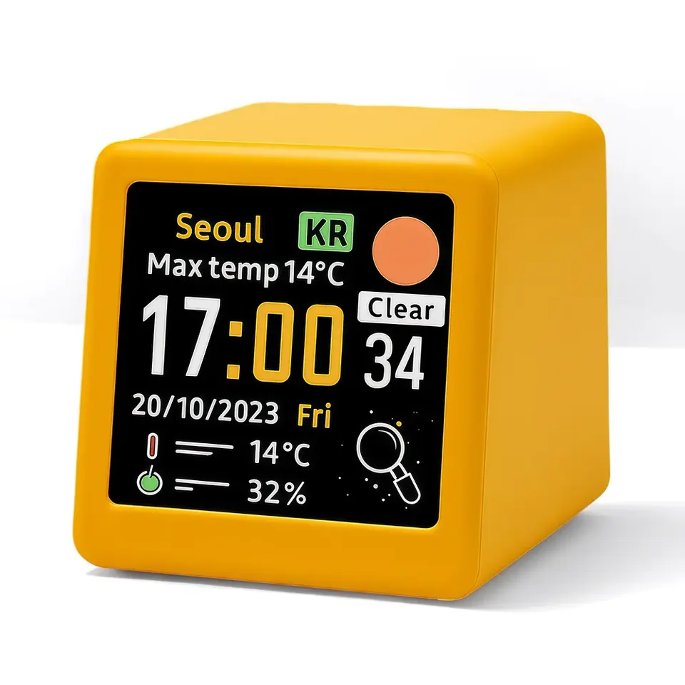 Mini Animated Clock Mini WiFi Animated Weather Smart Clock Multifunctional Meteorological ...