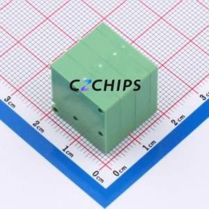 DB105R-5.0-3P-GN-S Screw Terminal Block Bent Lead Through Hole,P=5mm Connector 1x3P 5mm Green Right Angle Insert - Product Image 2