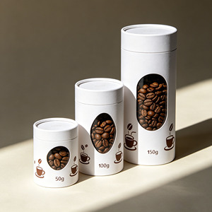 Biodegradable Eco-Friendly Disposable Cylinder Tube Packaging for Coffee Tea Protein with clear <b>window</b> - Product Image 4