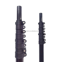 Tubo telescópico de fibra de carbono OEM para recolección de coco, conector de tubo cuadrado, pértiga de fibra de carbono para limpieza de ventanas