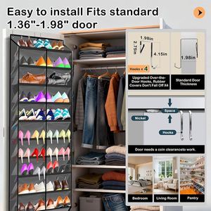 Large Factory Foldable Modern Door <b>Shoe</b> Organizer Deep Pockets Non-Woven Fabric Wall-Mounted <b>Space</b>-<b>Saving</b> <b>Storage</b> Rack - Product Image 4