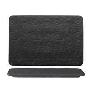 ถาดเสิร์ฟทรงสี่เหลี่ยมลายกัดกร่อน 30 × 30 ซม. สีดำลายหินพอร์ซเลน M1934 - Product Image 1