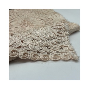 Fabricación Negro Blanco 3D 100% Malla de nailon <span class=keywords><strong>con</strong></span> cinta Bordado Guipur <span class=keywords><strong>Tela</strong></span> de encaje - Product Image 3